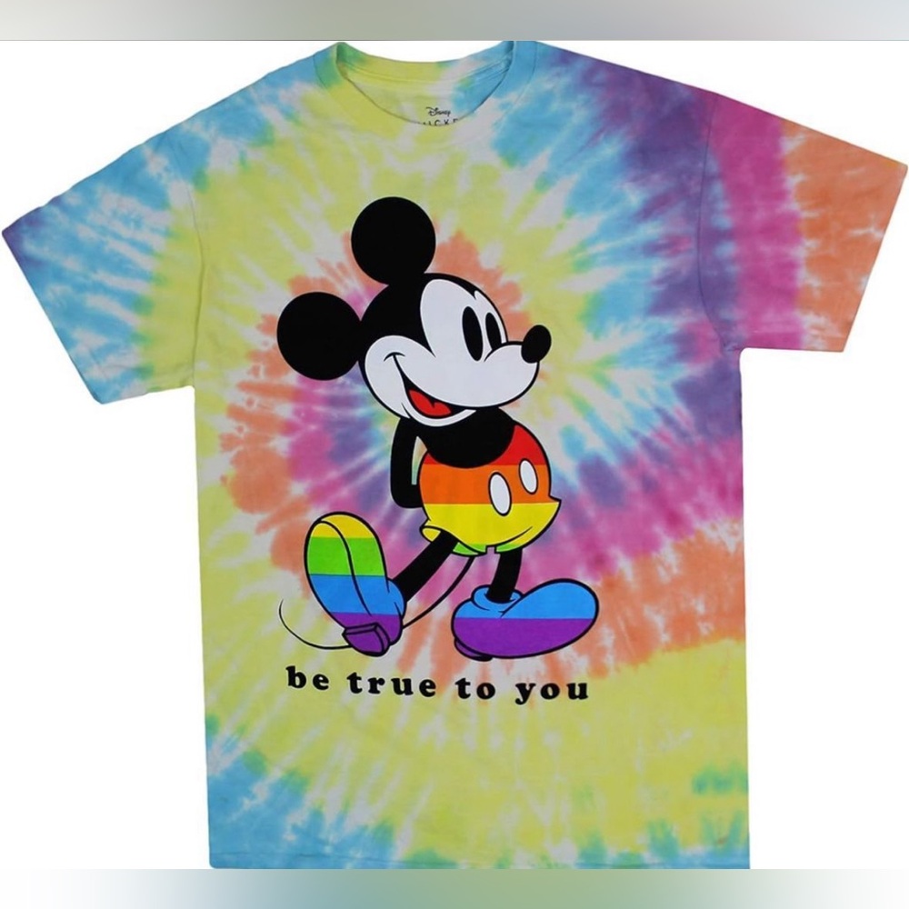 Disney Mickey Mouse Colorful Tie Dye Unisex Tee Mens Size Medium New without tag